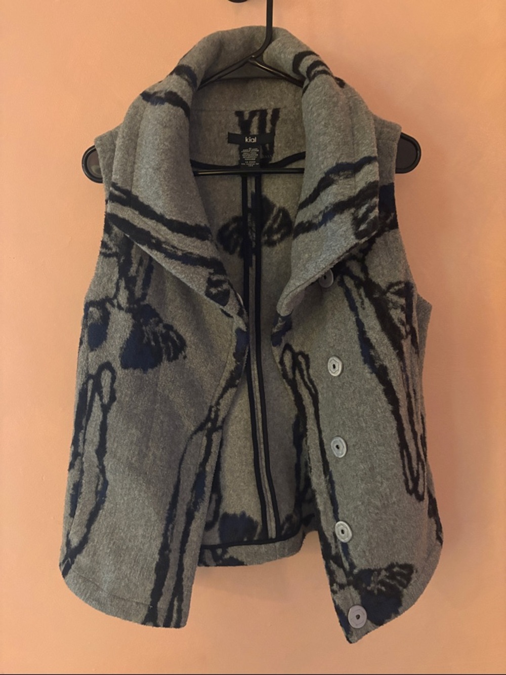 Kial Felt Patterned Button Vest